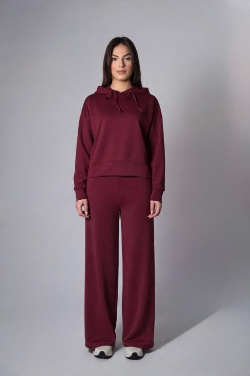Jade Rahat Kesim Bol Paça Modal Bordo Pantolon